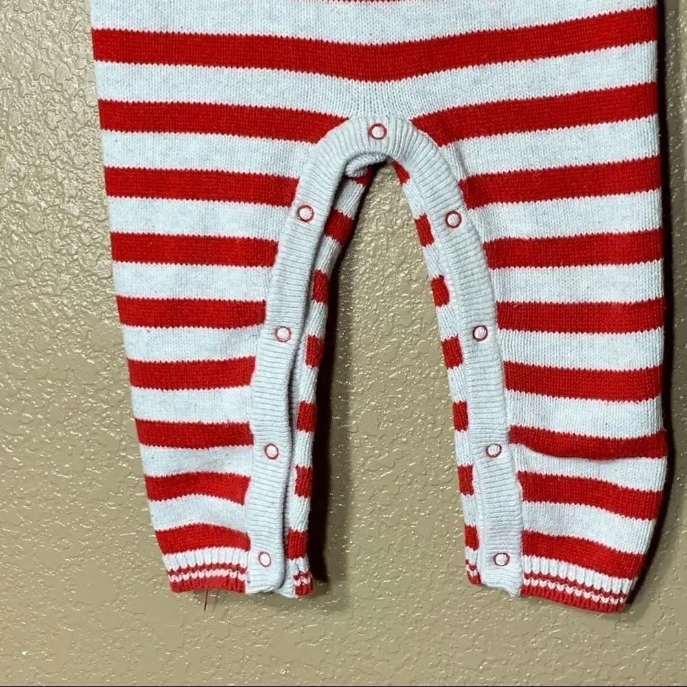 Cat & Jack baby red and white long sleeve one piece‎